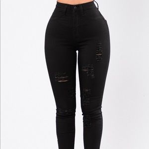 Black Ripped Fashion Nova Jeans